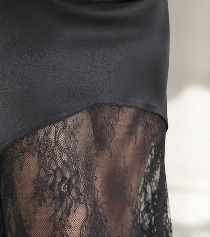 The satin lace maxi